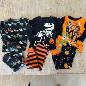 Halloween pajamas Paw Patrol Skeleton Dinosaurs size 12 months 3 sets